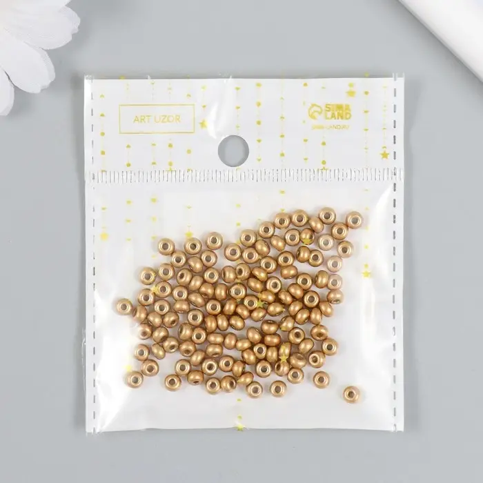 Бисер стекло 6/0  Бисер стекло 6/0 "Металлик. Бронза" 10 гр