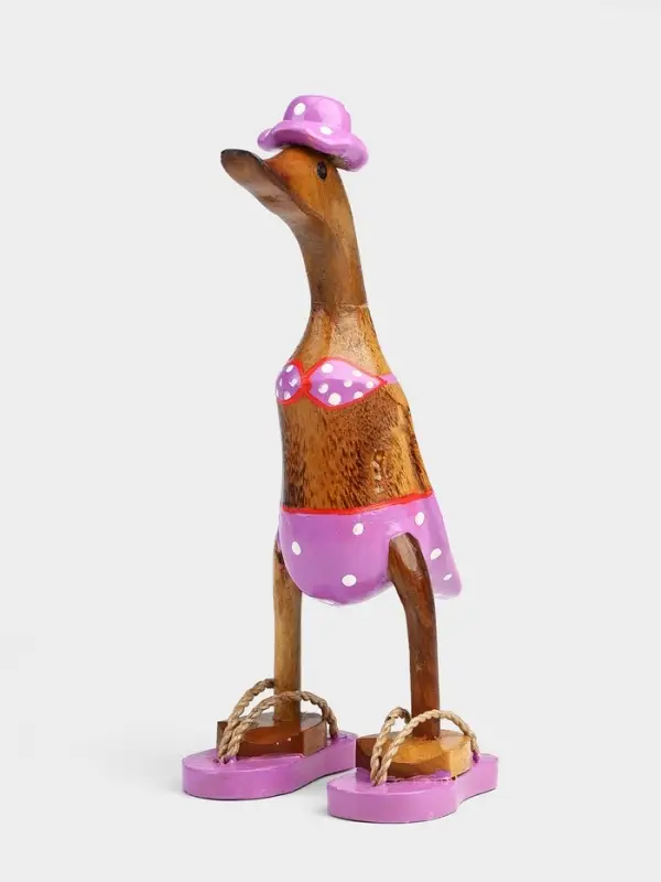 Сувенир &laquo;Утка в лиловом купальнике и сланцах&raquo;, 13&times;9&times;25 см, дерево