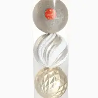 Ёлочные игрушки &laquo;Праздничное ассорти&raquo;, шары новогодние, d=15 см, набор 3 шт., бело-золотой