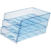 Лоток горизонтальный Attache Bright Colours решетчатый прозрачный голубой