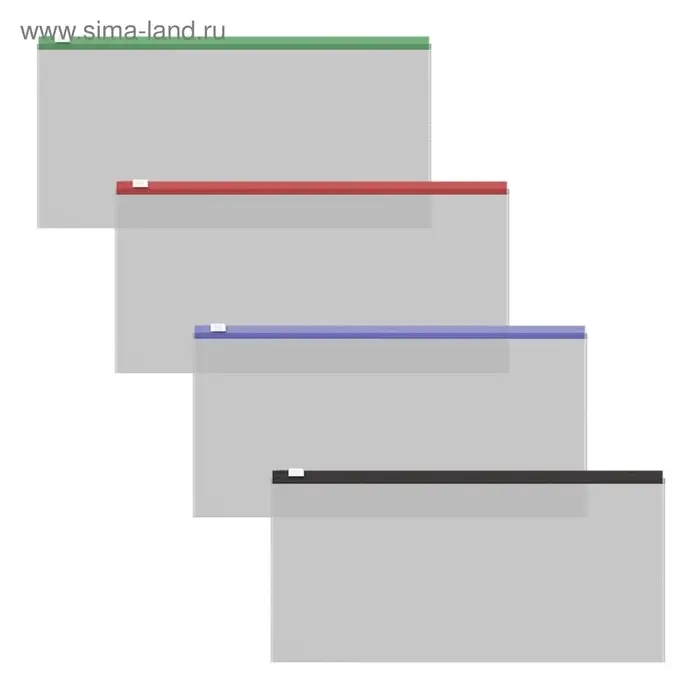 Папка-конверт на ZIP-молнии Travel (255&times;130 мм), 120 мкм, ErichKrause Fizzy Clear, с цветной молнией, микс, до 100 листов