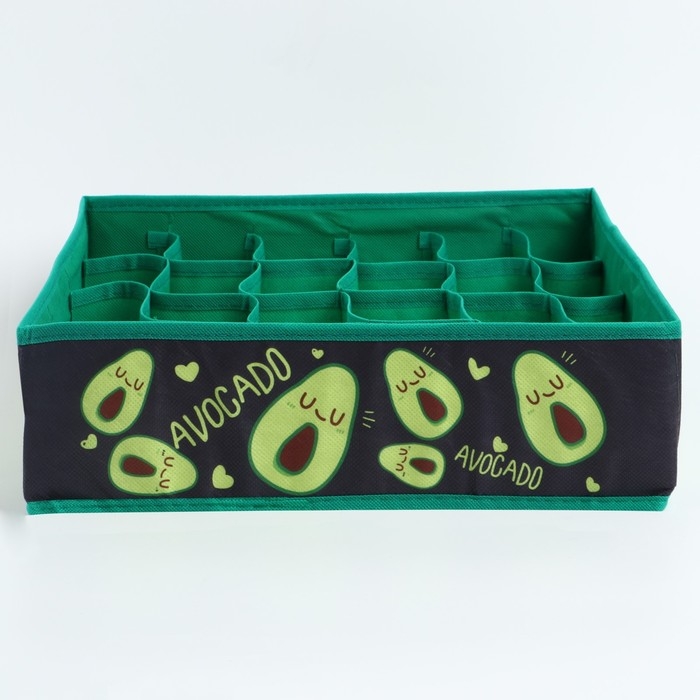 Органайзер для хранения белья, кофр 24 ячейки «Avocado», 35 х 30 х 10 см. Органайзер для хранения белья, кофр 24 ячейки «Avocado», 35 х 30 х 10 см.