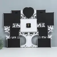 Фоторамка - коллаж на 9 фото с часами настенными &laquo;Семейное дерево&raquo;, бесшумные, 51.5&times;65 см