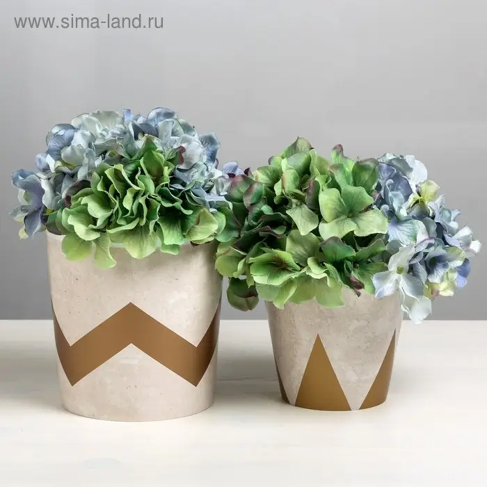 Набор кашпо для цветов 2 в 1 «Стильная геометрия», 0,8 и 1,6 л, 11 х 12 и 14 х 14 см Набор кашпо для цветов 2 в 1 «Стильная геометрия», 0,8 и 1,6 л, 11 х 12 и 14 х 14 см