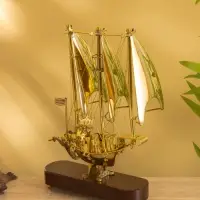 Корабль сувенирный 21х6,5х30 см, латунь