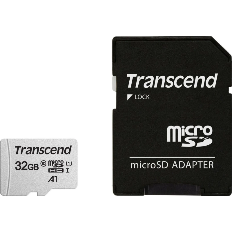 Карта памяти Transcend 300S microSDHC 32Gb UHS-I Cl10 +ад, TS32GUSD300S-A