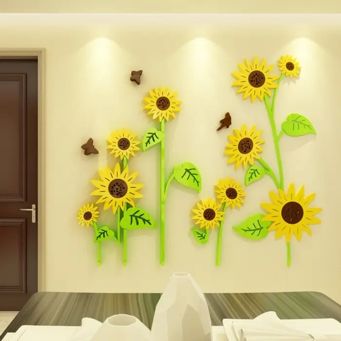 Наклейки интерьерные детские TAKE IT EASY &laquo;Подсолнухи&raquo;, декор на стену, панно, 110&times;94 см