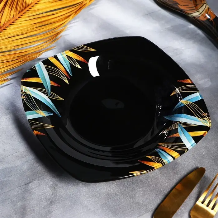 Тарелка суповая стеклянная «Тропики», 20×20 см