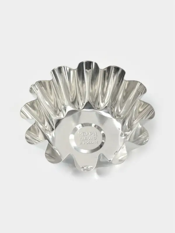 Форма для выпечки ромовой бабы, d=13 см, h=5.4 см, жесть, серебристая