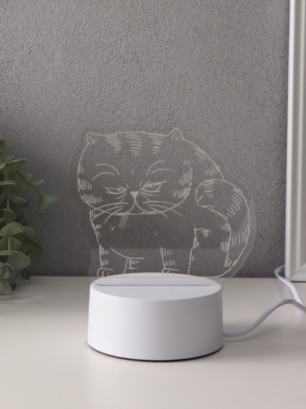 Светильник Светильник "Толстый кот" LED RGB от сети RISALUX 9,5х16,7х16 см