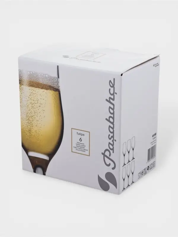 Набор бокалов для шампанского Paşabah&ccedil;e Tulipe, 200 мл, 6 шт., стекло, прозрачный