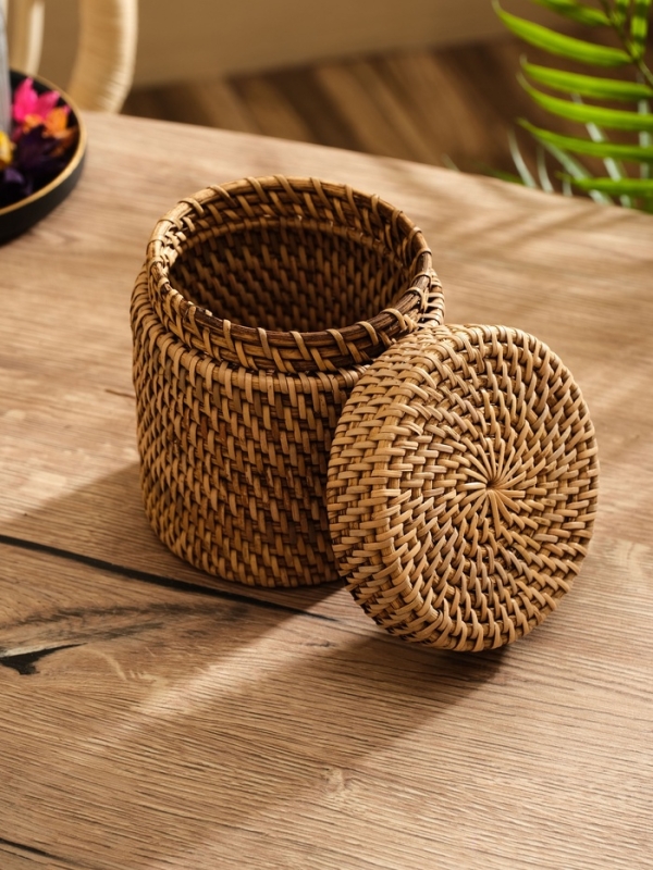 Корзинка плетеная ротанг, 12х12х10 см