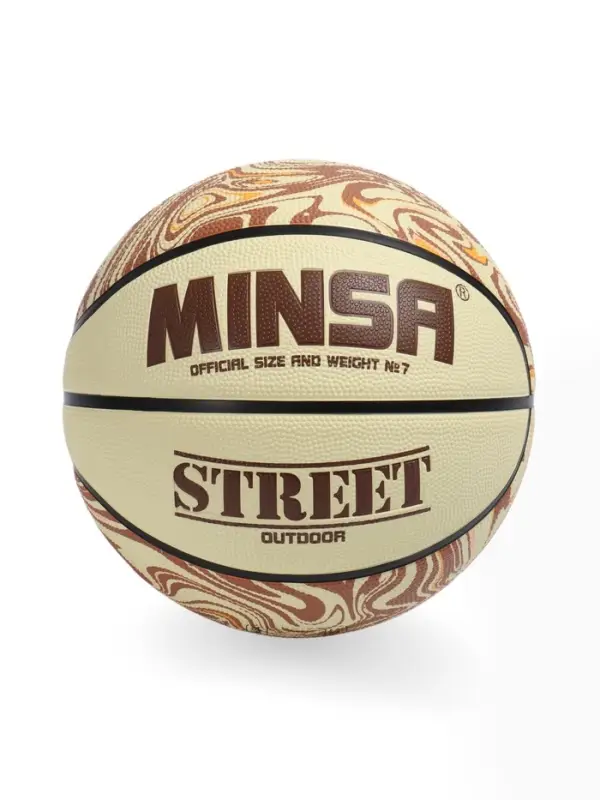 Мяч баскетбольный MINSA Street, клееный, 8 панелей, р. 7, PVC, бутиловая камера