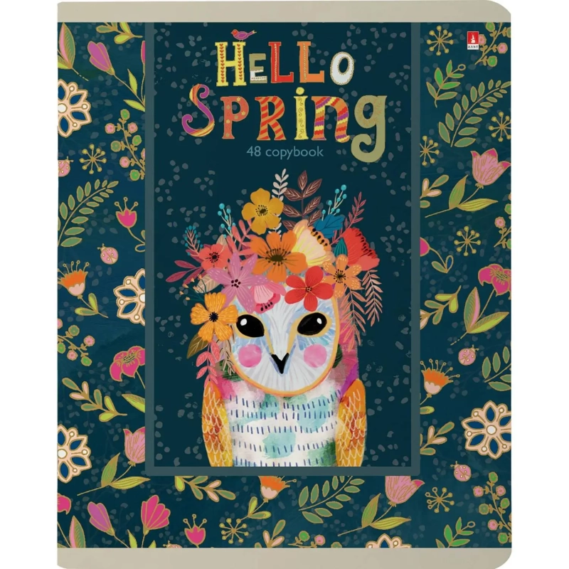 Тетрадь общая А5 ,48л, клетка,скрепка, HELLO SPRING, 5 шт в уп,7-48-448/5
