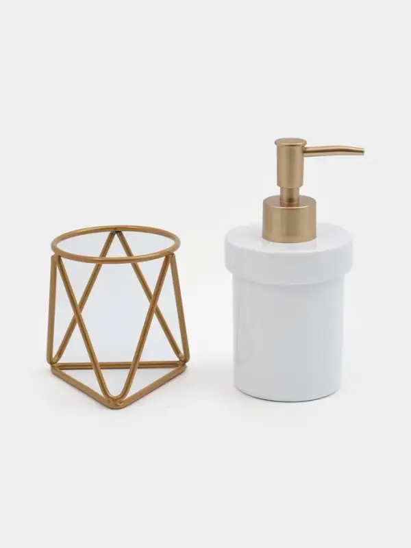 Дозатор для мыла SAVANNA &laquo;Геометрика&raquo;, 250 мл, на подставке, белый