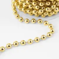 Бусы на нитях, 7.5 мм, 9&plusmn;1 м, цвет золотой