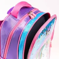 Рюкзак школьный для девочки, розовый, 39 см &times; 30 см &times; 14 см, Минни Маус и единорог