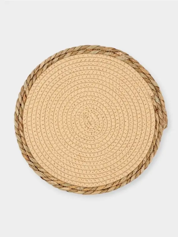 Салфетка сервировочная на стол Доляна &laquo;Мэг&raquo;, d=30 см, бежевая