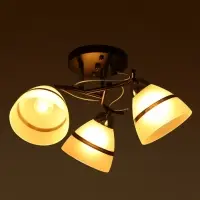 Люстра потолочная BayerLux &laquo;Лайма&raquo;, 3хЕ27, 40 Вт, черно-хромовый, 46&times;46&times;24 см