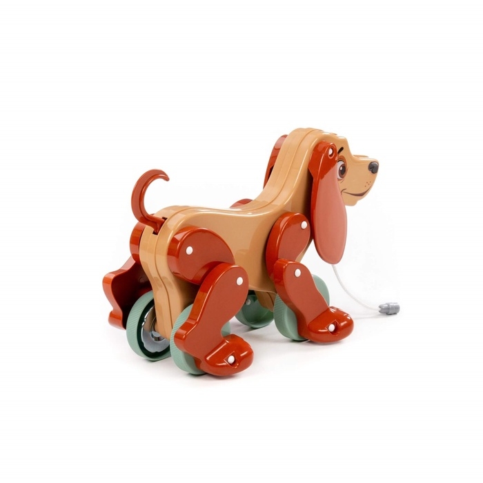 Каталка «Собака Боби», на верёвочке, бежево-коричневый, в пакете Каталка «Собака Боби», на верёвочке, бежево-коричневый, в пакете