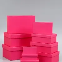 Набор подарочных коробок 10 в 1 &laquo;Фуксия&raquo;, 30&times;19&times;12 - 12&times;6.5&times;4 см