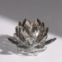 Сувенир стекло "Лотос серая дымка" 7,5х8,5х5 см