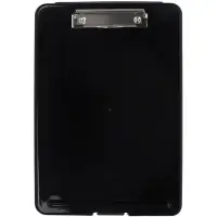 Планшет с прижимом формат А4 пластик черный, с коробкой для хранения бумаг