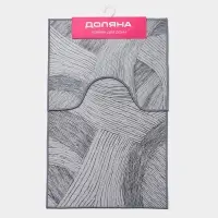 Коврики для ванной и туалета Доляна &laquo;Тига&raquo;, 2 шт., 50&times;80 см, 50&times;40 см, форма МИКС