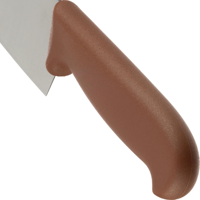 Нож поварской лез 300 мм  толщ 2 мм  3Cr13  корич пластиковая ручка