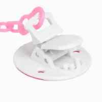 Соска - пустышка латексная ортодонтическая &laquo;Мур-мур&raquo;, от 0 мес., с держателем, розовая