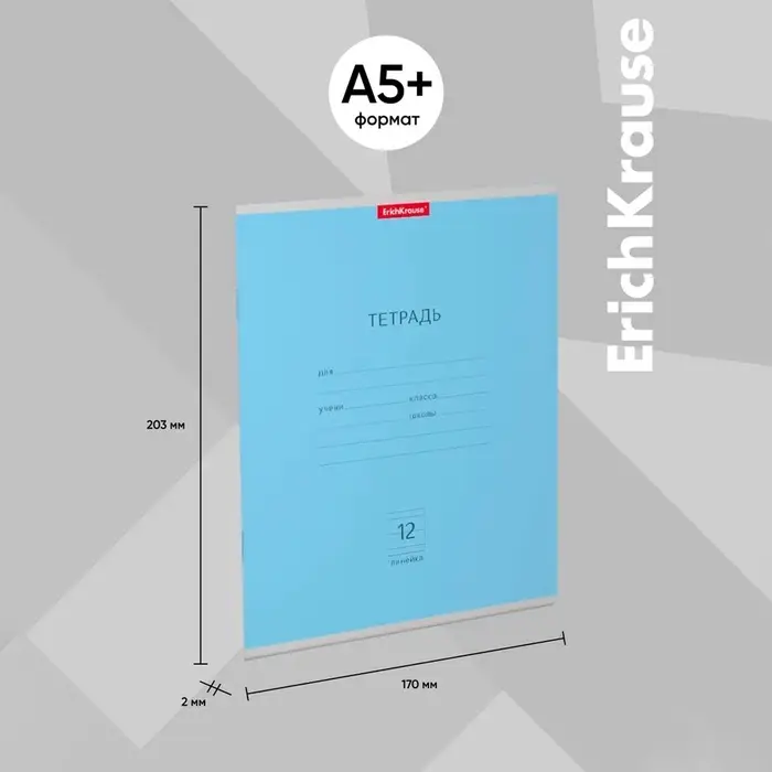 Тетрадь 12 листов в линейку ErichKrause «Классика», обложка мелованный картон, блок офсет, белизна 100%, МИКС Тетрадь 12 листов в линейку ErichKrause «Классика», обложка мелованный картон, блок офсет, белизна 100%, МИКС