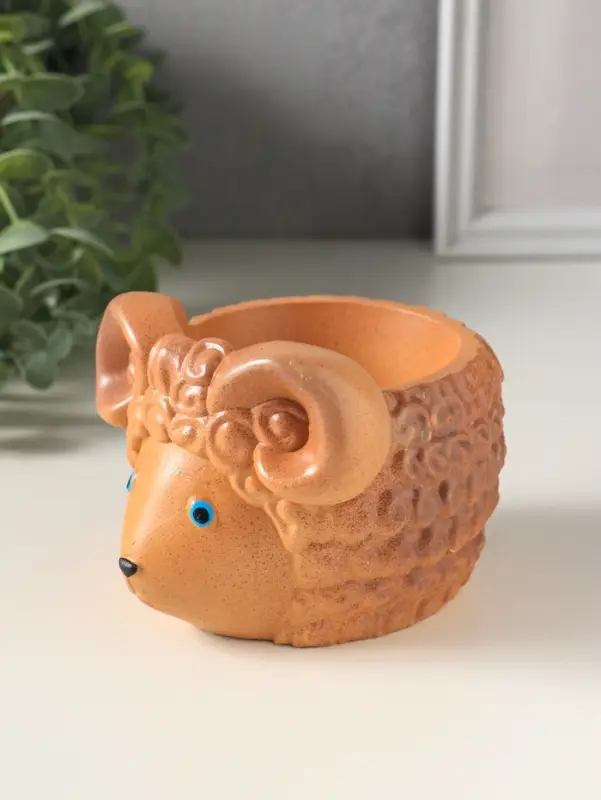 Подставка для мелочей &laquo;Баран&raquo;, 10.5&times;9.5 см, коричневая