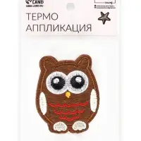 Термоаппликация «Сова», 6.5×5 см, коричневая