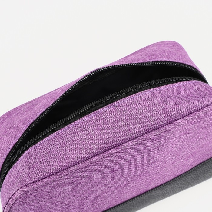 Косметичка дорожная на молнии, с ручкой, цвет сиреневый Косметичка дорожная на молнии, с ручкой, цвет сиреневый