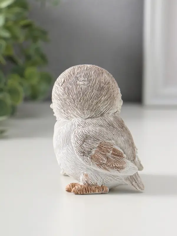 Фигурка полистоун &laquo;Белая сова с совёнком&raquo;, 8&times;6&times;8.5 см
