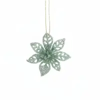 Ёлочные игрушки 6 шт. &laquo;Зимнее волшебство. Блестящие цветки&raquo; пластик, 6&times;6 см, МИКС