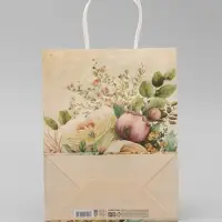Пакет крафтовый &laquo;Цветы&raquo;, 25&times;22&times;11 см