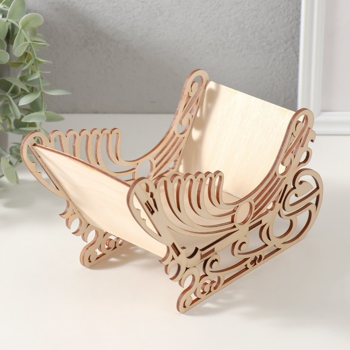 Шкатулка-сани  Шкатулка-сани "Узорчатые" 22х9,5х13 см (набор 5 деталей)