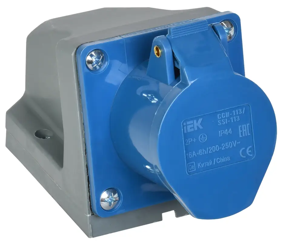 Розетка стационарная ССИ-113 16А 6ч 220В 2P+PE IP44 IEK