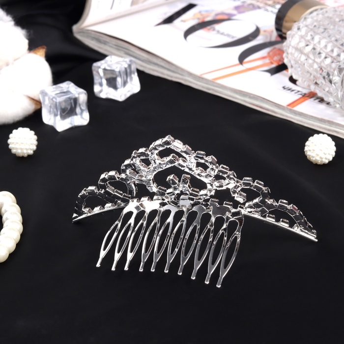 Диадема для волос "Медея" обаяние, 10х4 см, серебро