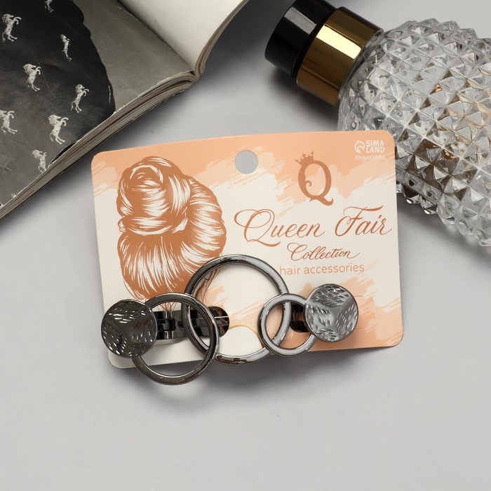 Заколка-автомат для волос «Либерти» круги, 7.5 см, серебро Заколка-автомат для волос «Либерти» круги, 7.5 см, серебро