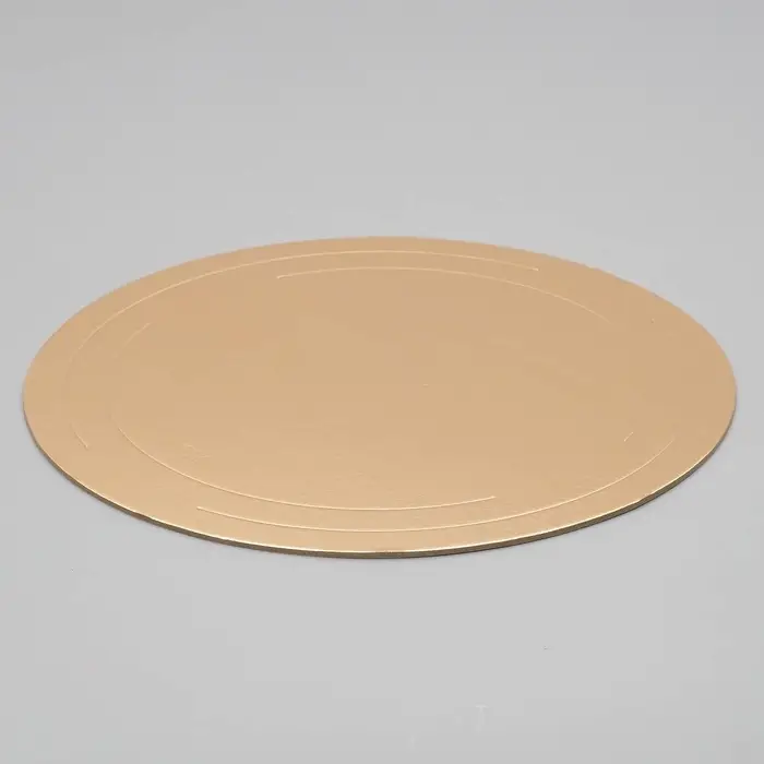 Подложка для торта усиленная 32 см, золото - белый, 3.2 мм