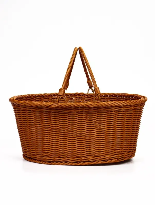 Корзина пластик 39 х 31 х 18 см, ручка17 см коричневый