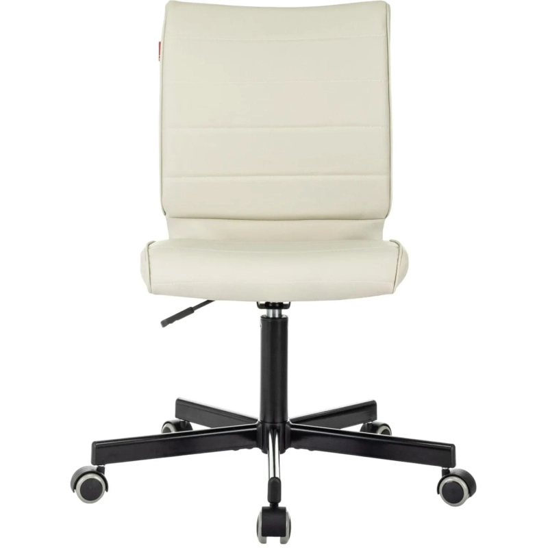 Кресло VB_EChair 303 PU слоновая кость эко.кожа крестов. металл черный