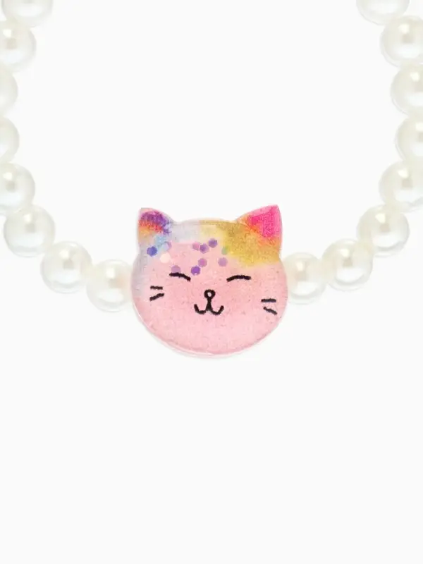 Набор детский &laquo;Выбражулька&raquo;, 2 предмета: клипсы, браслет, котик, белы-розовый