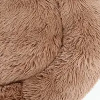 Лежанка для собак и кошек, длинный мех, 45×35×11 см, коричневая Лежанка для собак и кошек, длинный мех, 45×35×11 см, коричневая
