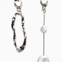 Серьги жемчуг &laquo;Корейский стиль&raquo;, белые в серебре