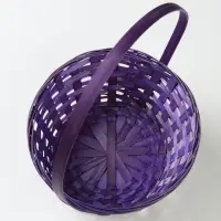 Корзина плетеная, D21 х 10/34 см, фиолетовый, бамбук