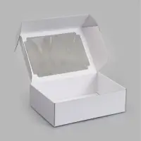 Коробка самосборная с окном, белая, 31 х 22 х 9,5 см