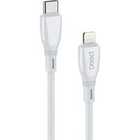 Кабель PERO DC11 PD Type-C to Lightning, 27W, 1m, White